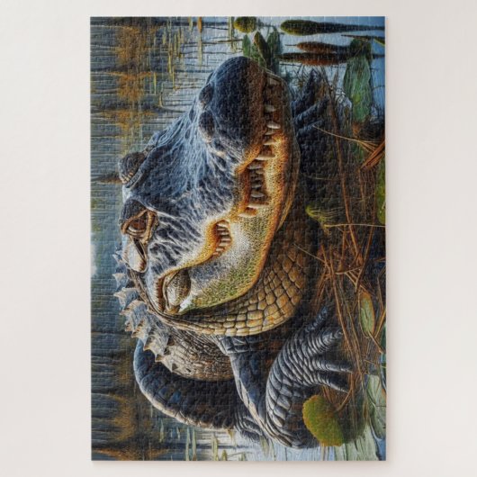 Bull Alligator in Sumpf Puzzle (Vertikal)