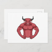 Bull als Bodybuilder extrem Postkarte (Vorne/Hinten)