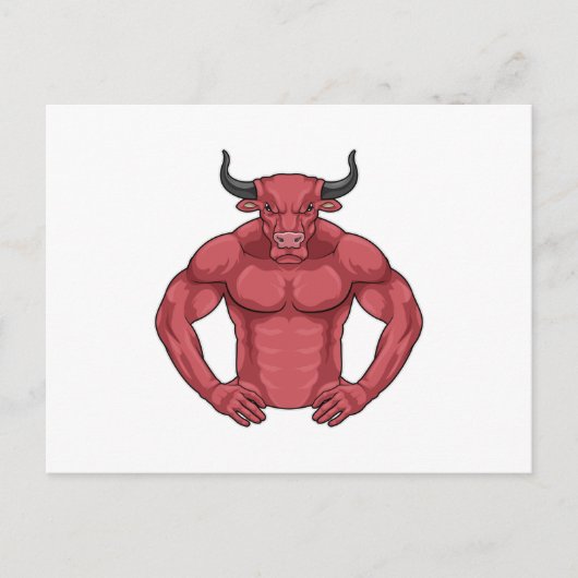 Bull als Bodybuilder extrem Postkarte (Vorderseite)