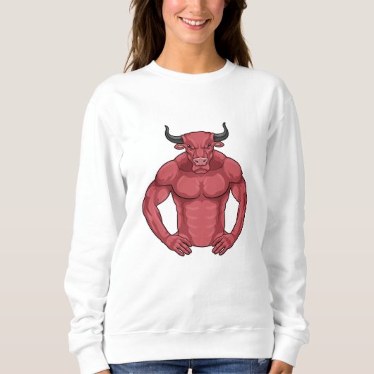 Bull als Bodybuilder extrem Sweatshirt (Vorderseite)