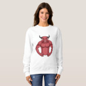 Bull als Bodybuilder extrem Sweatshirt (Vorne ganz)
