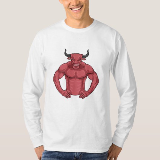 Bull als Bodybuilder extrem T-Shirt (Vorderseite)