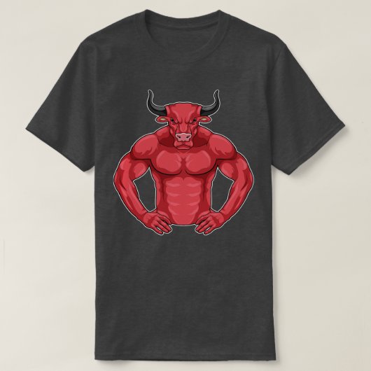 Bull als Bodybuilder extrem T-Shirt (Design vorne)