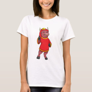 Bull als Feuerwehrmann mit Helm T-Shirt