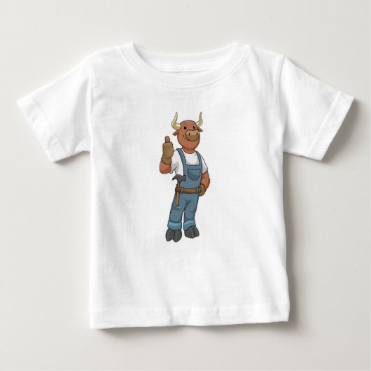 Bull als Handyman mit Hammer Baby T-shirt (Vorderseite)