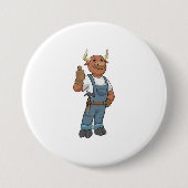 Bull als Handyman mit Hammer Button (Vorderseite)
