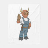 Bull als Handyman mit Hammer Fleecedecke (Vorderseite)