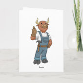 Bull als Handyman mit Hammer Karte (Rückseite)