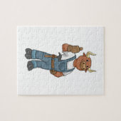 Bull als Handyman mit Hammer Puzzle (Horizontal)