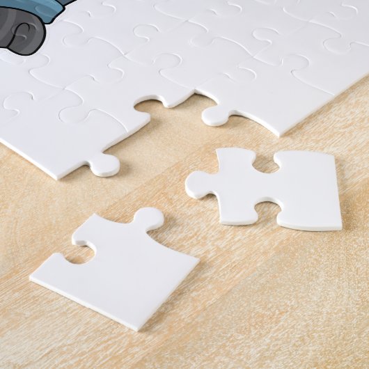 Bull als Handyman mit Hammer Puzzle (Seite)