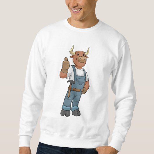 Bull als Handyman mit Hammer Sweatshirt (Vorderseite)