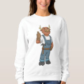 Bull als Handyman mit Hammer Sweatshirt (Vorderseite)