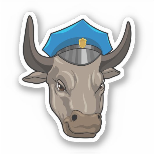Bull als Polizeibeamte Aufkleber (Vorderseite)