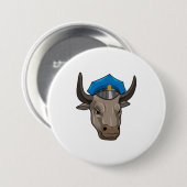 Bull als Polizeibeamte Button (Vorne & Hinten)