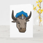 Bull als Polizeibeamte Karte (Gelbe Blume)
