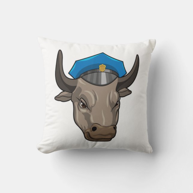 Bull als Polizeibeamte Kissen (Vorderseite)