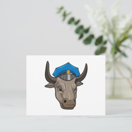 Bull als Polizeibeamte Postkarte (Stehend Vorderseite)