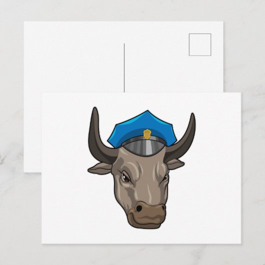 Bull als Polizeibeamte Postkarte (Vorne/Hinten)