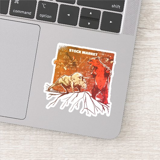 Bull and Bear Day Traders Aufkleber (Detail)