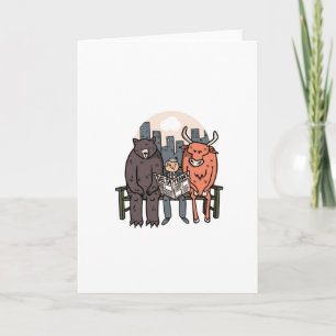 Bull and Bear - Funny Crypto/Stocks Karte