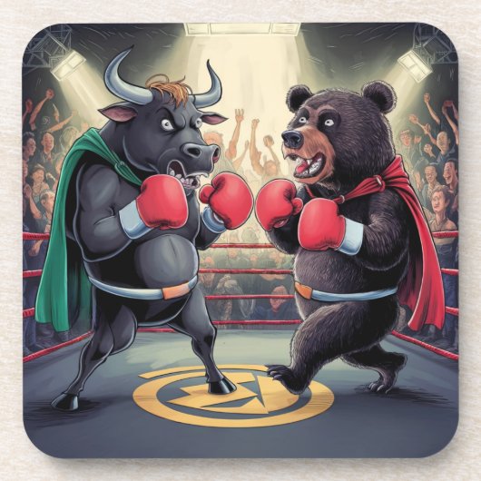 Bull and Bear Getränkeuntersetzer (Vorderseite)