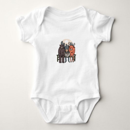 Bull and Bear - Gewitterter Krypto/Bestände Baby Strampler (Vorderseite)