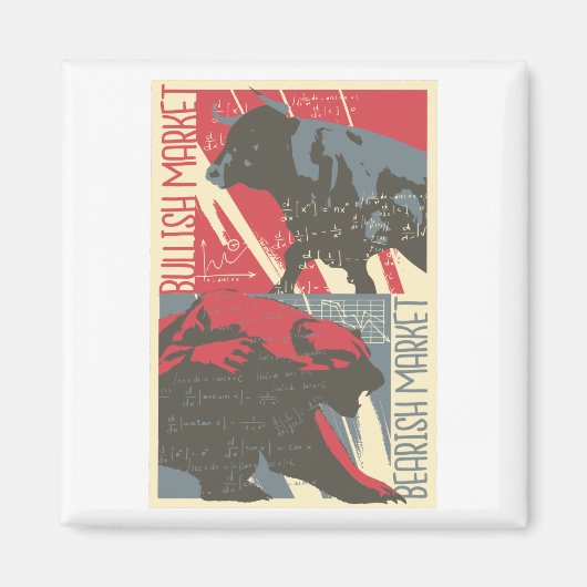 Bull and Bear Market - Day Traders Gift Magnet (Vorne)