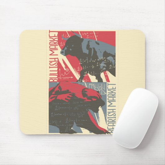 Bull and Bear Market - Day Traders Gift Mousepad (Mit Mouse)