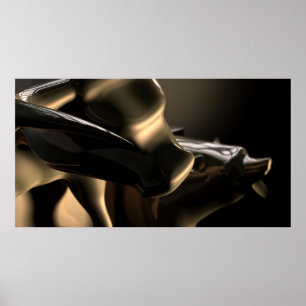 Bull And Bear Market Statues Poster
