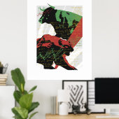 Bull and Bear, Trader, Trader und Aktien Poster (Heimbüro)