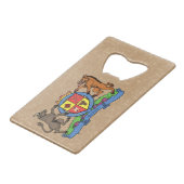 Bull and Boar Rampant GRILLEN Coat of Arms Geldbeutel Flaschenöffner (Vorderseite Schrägansicht)