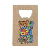 Bull and Boar Rampant GRILLEN Coat of Arms Geldbeutel Flaschenöffner (Rückseite)