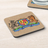 Bull and Boar Rampant GRILLEN Coat of Arms Getränkeuntersetzer (Linke Seite)