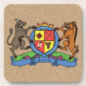 Bull and Boar Rampant GRILLEN Coat of Arms Getränkeuntersetzer (Vorderseite)