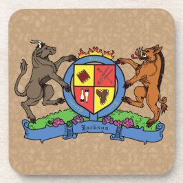 Bull and Boar Rampant GRILLEN Coat of Arms Getränkeuntersetzer