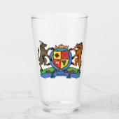 Bull and Boar Rampant GRILLEN Coat of Arms Glas (Vorderseite)