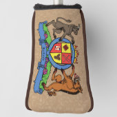 Bull and Boar Rampant GRILLEN Coat of Arms Golf Headcover (Rotieren 90)