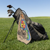 Bull and Boar Rampant GRILLEN Coat of Arms Golfhandtuch (Gras)