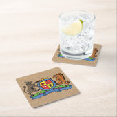 Bull and Boar Rampant GRILLEN Coat of Arms Rechteckiger Pappuntersetzer (Vor Ort)