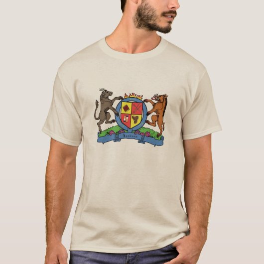 Bull and Boar Rampant GRILLEN Coat of Arms T-Shirt (Vorderseite)