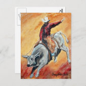 Bull and Rider Postcard Postkarte (Vorne/Hinten)