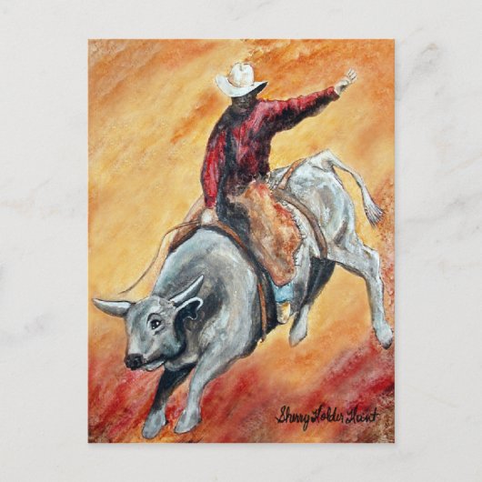 Bull and Rider Postcard Postkarte (Vorderseite)
