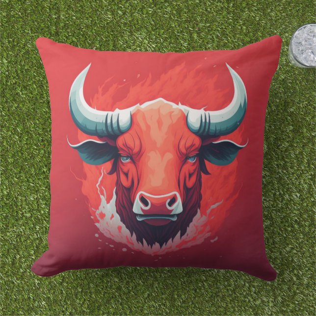 BULL ART, BULL BILD KISSEN (Gras)