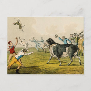 'Bull Baiting', Pub. von Thomas McLean, 1820, (pri Postkarte
