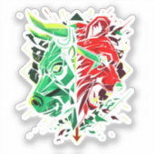 Bull-Bär-Duell der Kräfte Aufkleber (Vorderseite)