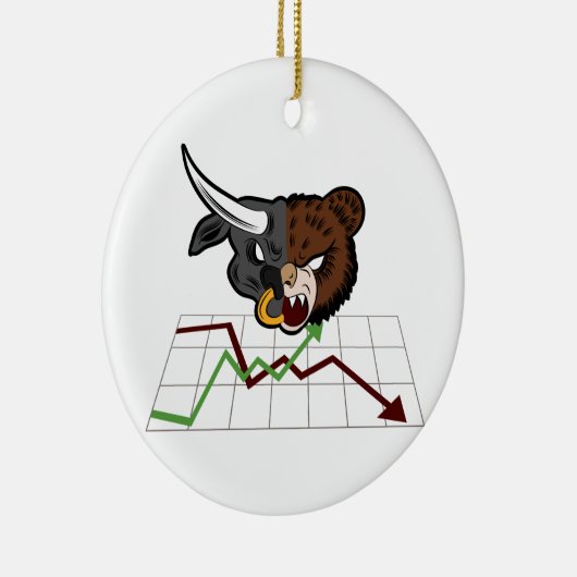 Bull Bear Battle Stock Market Keramik Ornament (Rechts)