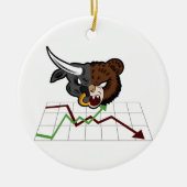 Bull Bear Battle Stock Market Keramik Ornament (Vorne)