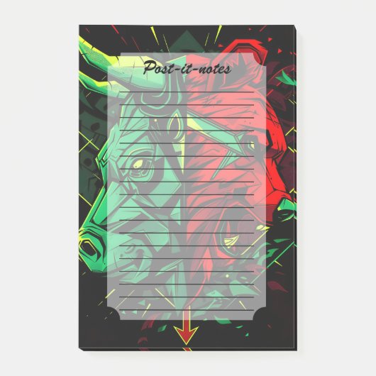 Bull Bear Duel Forces Post-it Klebezettel (Vorderseite)
