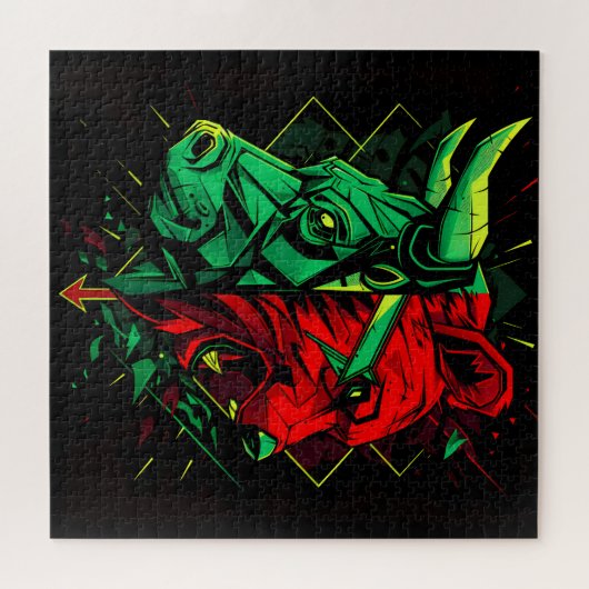 Bull Bear Duel Forces Puzzle (Horizontal)