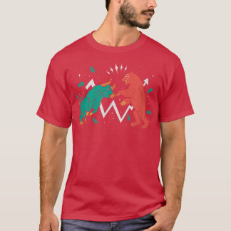 Bull Bear Fighting Stock Exchange Day Trading T-Shirt